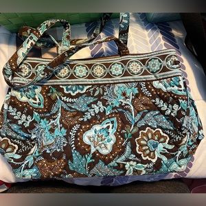 Vera Bradley Retired Brown and Blud Purse EUC